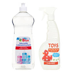 Liquid for washing bottles and teats 1L + Specialist toy cleaner 650 ml